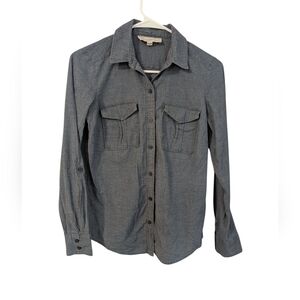 Loft,Blue Button-Up Shirt, Size S